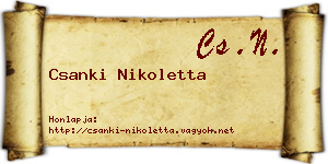 Csanki Nikoletta névjegykártya